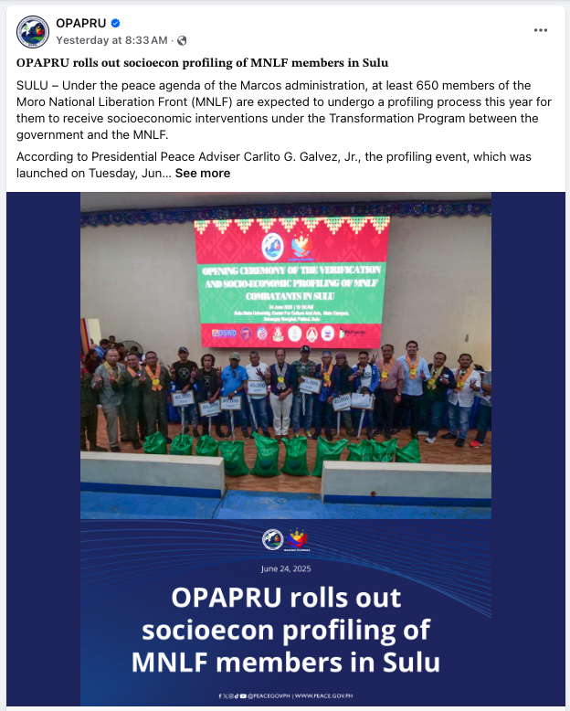 Photo Credits : Official OPAPRU Facebook Page